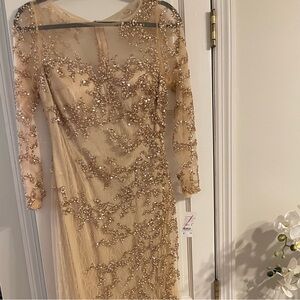 Elegant Gold Beaded Gown